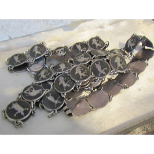 Silver Eastern Necklace or Belt Attractively Detailed with Figural Decoration