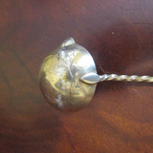 547 - Silver Handled Toddy Spoon Twist Form Detailing Approximately 9 Inches Long