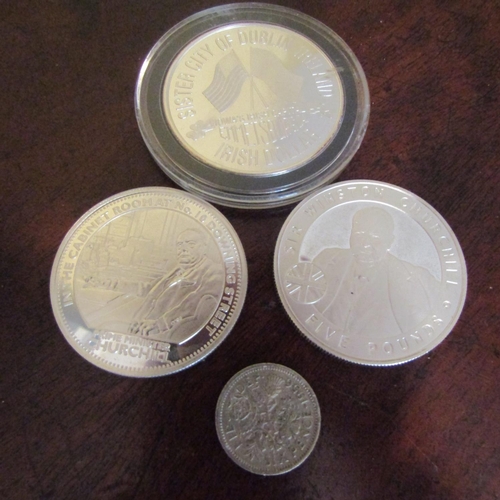 556 - Four Silver Coins One Encapsulated