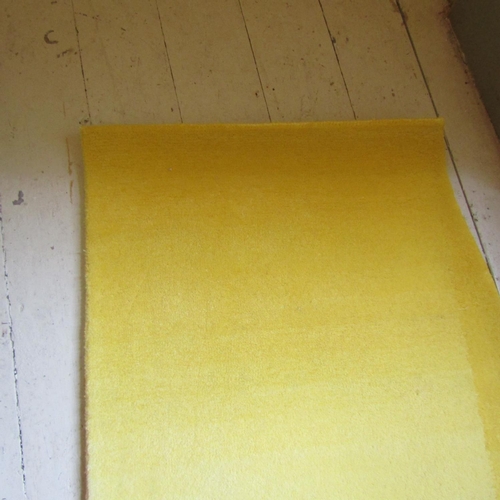 564 - Pure Wool Rug Geometric Form Designer Pale Yellow Ground Approximately 5ft Long