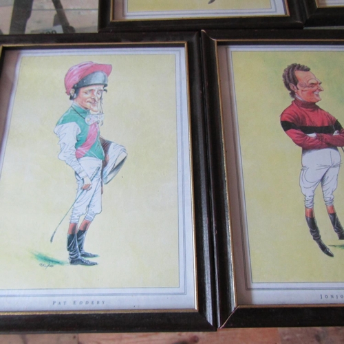 573 - Five Lithographs Famous Jockeys Each Approximately 6 Inches High