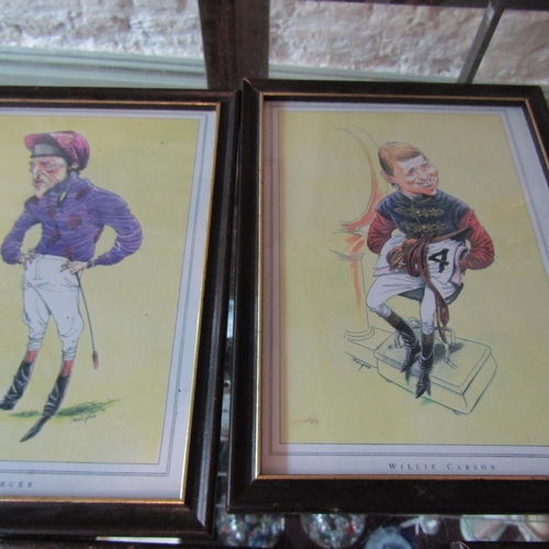 573 - Five Lithographs Famous Jockeys Each Approximately 6 Inches High