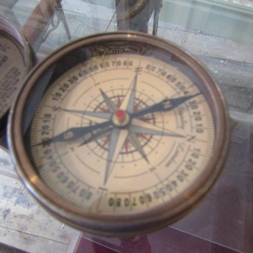 65 - Marine Compass with Cover Circular Form Approximately 4 Inches Wide Titanic Interest