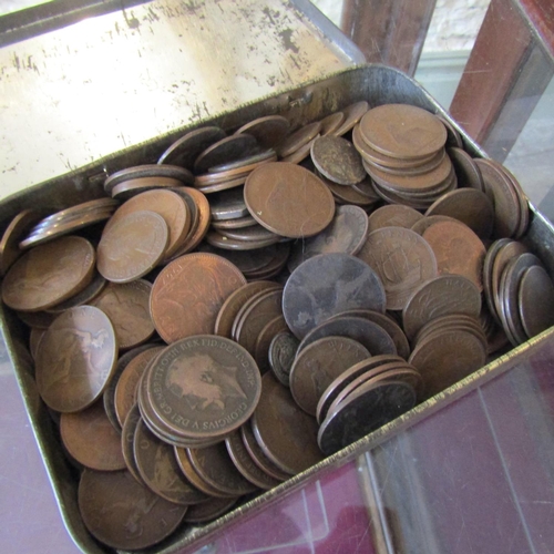 66 - Collection of Various Coinage Irish and Others Contained within Old Shop Tin