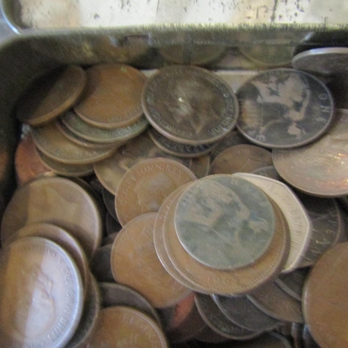 66 - Collection of Various Coinage Irish and Others Contained within Old Shop Tin