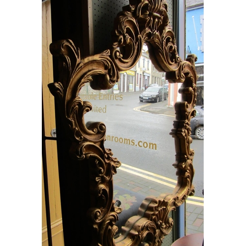 69 - Carved Giltwood Cartouche Form Wall Mirror Approximately 3ft 6 Inches High x 2ft 6 Inches Wide