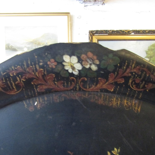 76 - Victorian Generous Form Serving Tray Hand Painted Floral Decoration  Approximately 2ft 6 Inches Wide... 