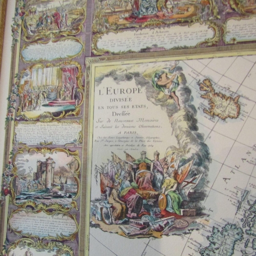 84 - Large Gilt Framed Map of Europe Approximately 3ft Wide