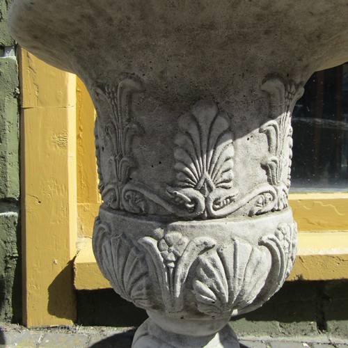 585 - Pair of Composite Stone Garden Urns Each Approximately 30 Inches High