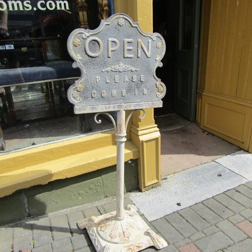 588 - Cast Iron Upright 'Closed Please Visit Again' Sign Approximately 4ft 4 Inches High