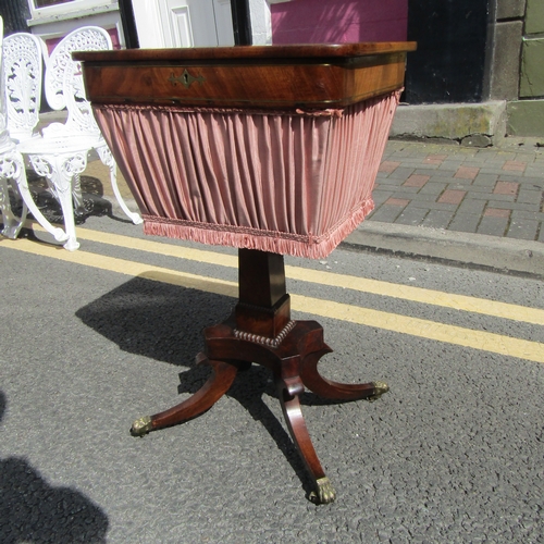 591 - Irish Regency Worktable of Elegant Form Possibly by Mack William & Gibton Approximately 18 Inches Wi... 