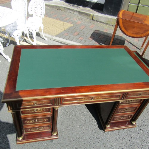 594 - Empire Mahogany Ormolu Mounted Desk of Attractive Form Approximately 4ft 6 Inches Wide