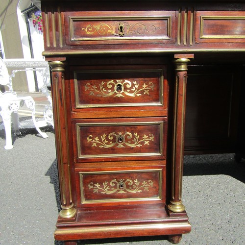 594 - Empire Mahogany Ormolu Mounted Desk of Attractive Form Approximately 4ft 6 Inches Wide