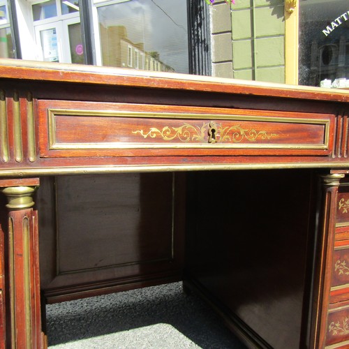 594 - Empire Mahogany Ormolu Mounted Desk of Attractive Form Approximately 4ft 6 Inches Wide