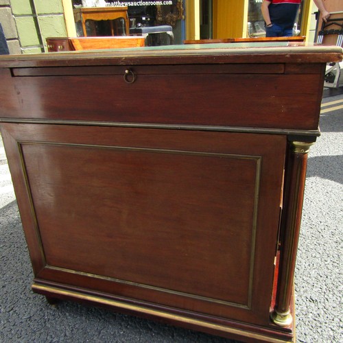 594 - Empire Mahogany Ormolu Mounted Desk of Attractive Form Approximately 4ft 6 Inches Wide