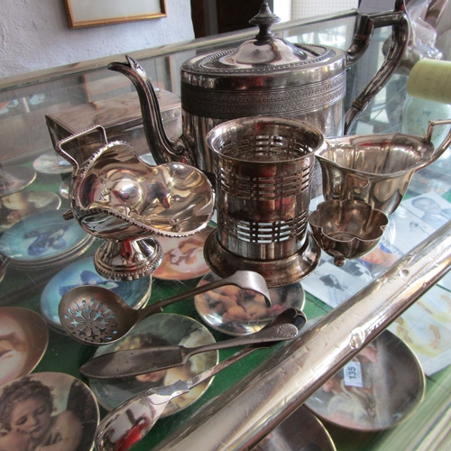 613 - Collection of Silver Plate Including Tea Pot and Batchelor's Milk Jug Quantity as Photographed