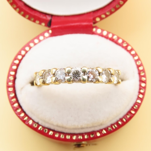 33 - Diamond Set 14 Carat Yellow Gold Band Ring Size L