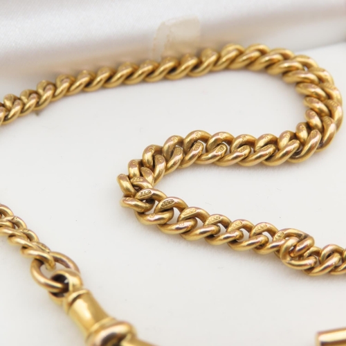 35 - 9 Carat Yellow Gold T-Bar Albert Chain or Bracelet 23cm Long