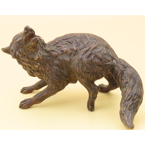 Austrian Cold Painted Bronze Figure of Fox 7cm High