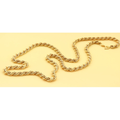 426 - 18 Carat Yellow Gold Robe Twist Form Necklace 68cm Long