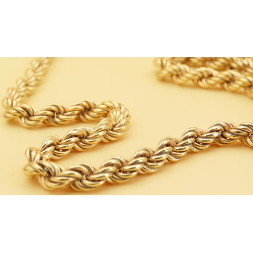 426 - 18 Carat Yellow Gold Robe Twist Form Necklace 68cm Long