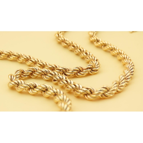 426 - 18 Carat Yellow Gold Robe Twist Form Necklace 68cm Long