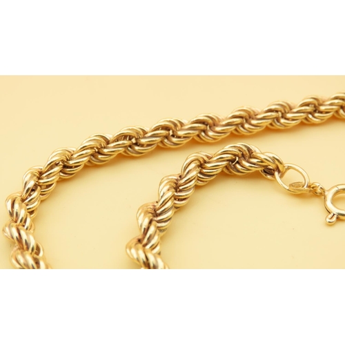 426 - 18 Carat Yellow Gold Robe Twist Form Necklace 68cm Long