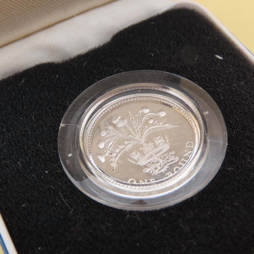 437 - Silver Proof Royal Mint One Pound Coin Contained within Original Presentation Case Encapsulated Mint