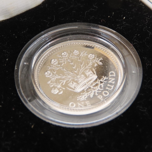 439 - 1989 Silver Proof One Pound Coin Contained within Original Presentation Case Encapsulated Mint