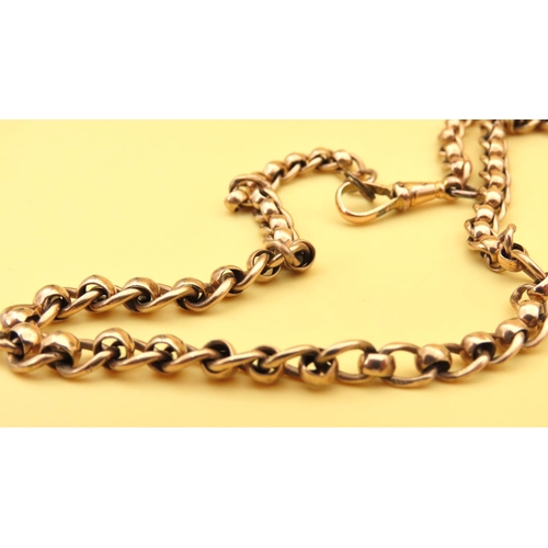 44 - 9 Carat Yellow Gold Albert Watch Chain or Bracelet with T-Bar Clasp 20cm Long