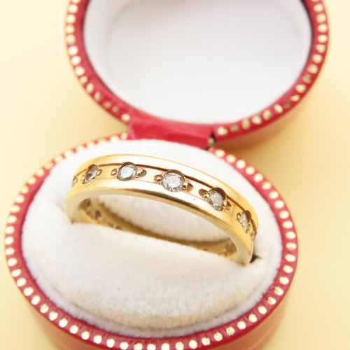 453 - Diamond Full Eternity Ring Mounted on 18 Carat Yellow Gold Band Ring Size K