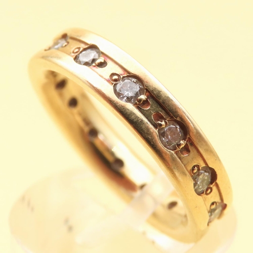 453 - Diamond Full Eternity Ring Mounted on 18 Carat Yellow Gold Band Ring Size K