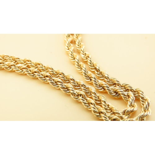 454 - 9 Carat Yellow Gold Rope Twist Form Necklace 40cm Long