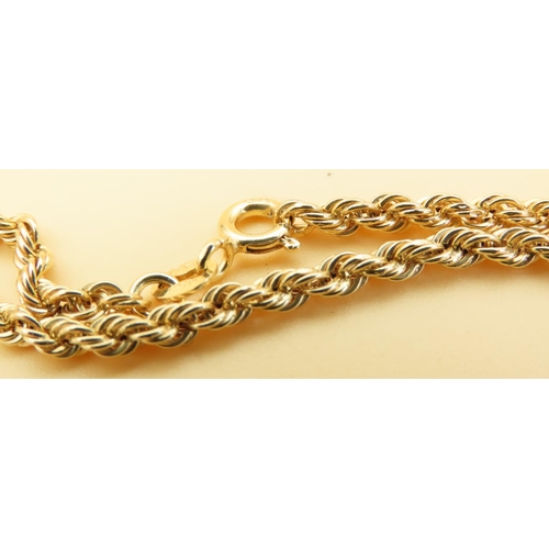 454 - 9 Carat Yellow Gold Rope Twist Form Necklace 40cm Long