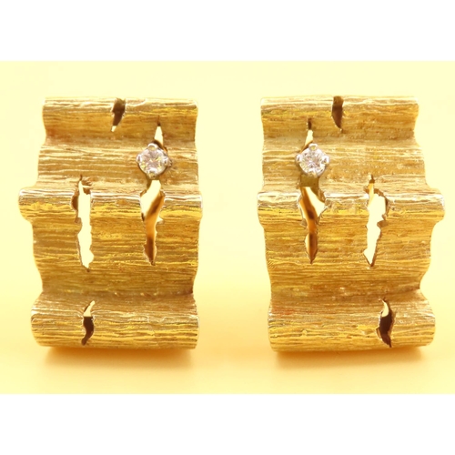 461 - Pair of Vintage Grima Italian Designer Ladies 18 Carat Yellow Gold Earrings Each 2.5cm High Of Good ... 