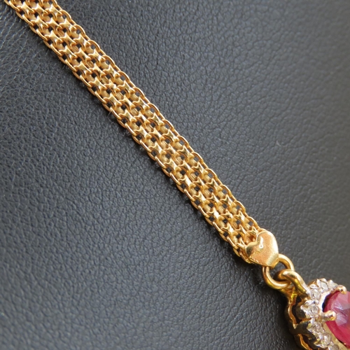 463 - Fine Ruby and Diamond Necklace of Attractive Articulated Form Mounted in 18 Carat Yellow Gold 42cm L... 