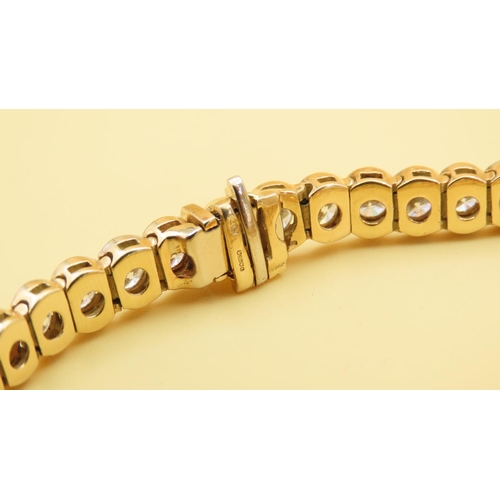 470 - Ladies Tennis Form Diamond Bracelet of Approximately 11 Carats of Diamonds Set in 18 Carat Yellow Go... 