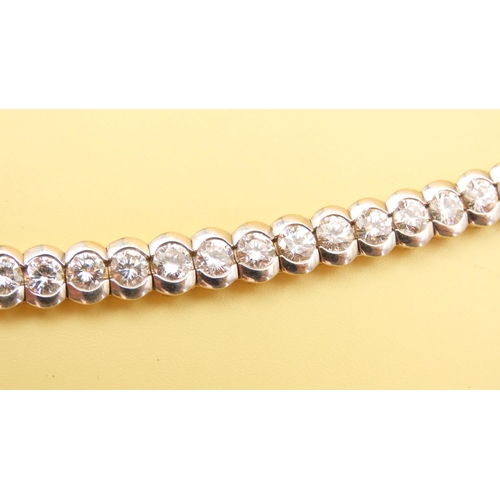 470 - Ladies Tennis Form Diamond Bracelet of Approximately 11 Carats of Diamonds Set in 18 Carat Yellow Go... 