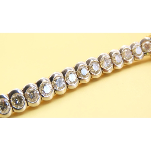 470 - Ladies Tennis Form Diamond Bracelet of Approximately 11 Carats of Diamonds Set in 18 Carat Yellow Go... 