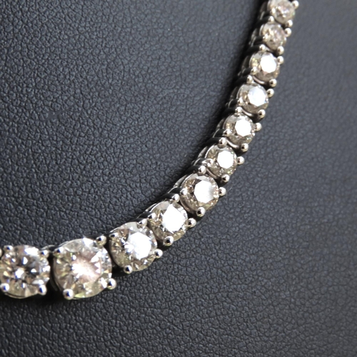 476 - Ladies Riviere Diamond Necklace of Graduated Form 15 Carat Total Diamond Weight Mounted on Carat Whi... 