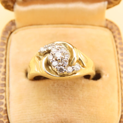 74 - Diamond Set 9 Carat Yellow Gold Ladies Ring Size I and a Half