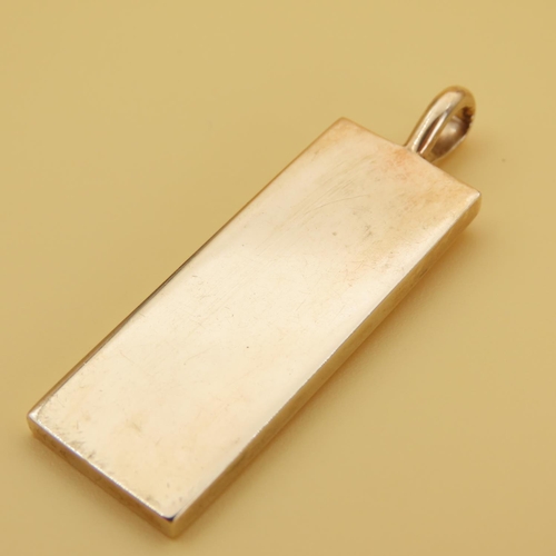 77 - 9 Carat Yellow Gold Ingot Pendant 4cm High 16.4 Gram Weight