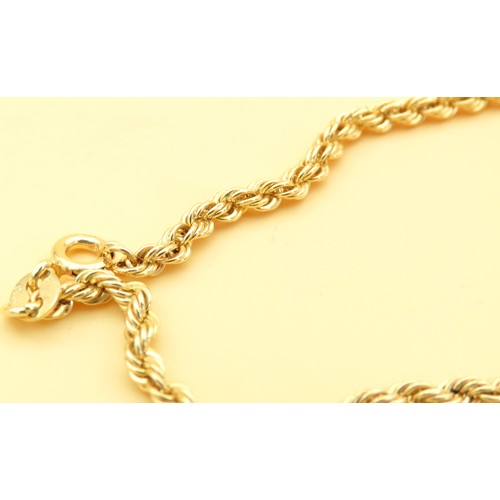 454 - 9 Carat Yellow Gold Rope Twist Form Necklace 40cm Long