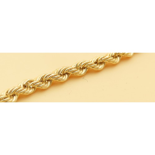 454 - 9 Carat Yellow Gold Rope Twist Form Necklace 40cm Long