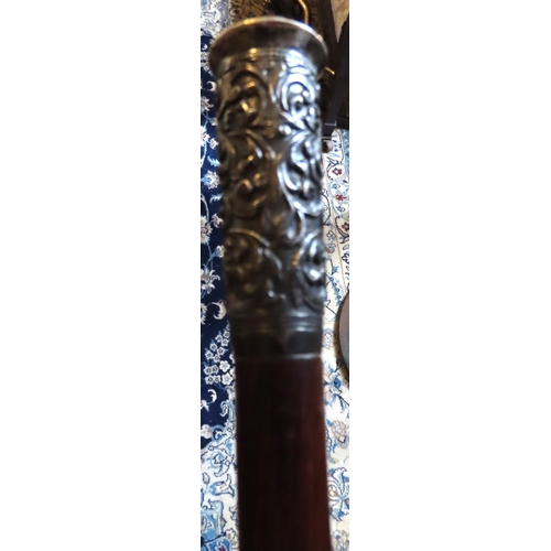 100B - Silver Top Walking Cane Full Size