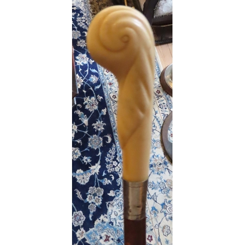 100E - Carved Handle Walking Stick Full Size