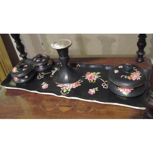 102 - Victorian Porcelain Dressing Table Set Form Motifs