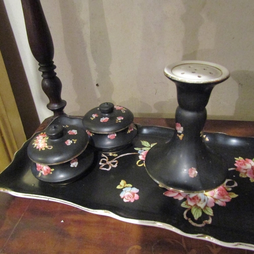 102 - Victorian Porcelain Dressing Table Set Form Motifs