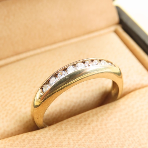 1028 - Ten Stone Diamond Ring Mounted on 9 Carat Yellow Gold Band Size R