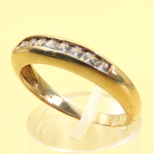 1028 - Ten Stone Diamond Ring Mounted on 9 Carat Yellow Gold Band Size R